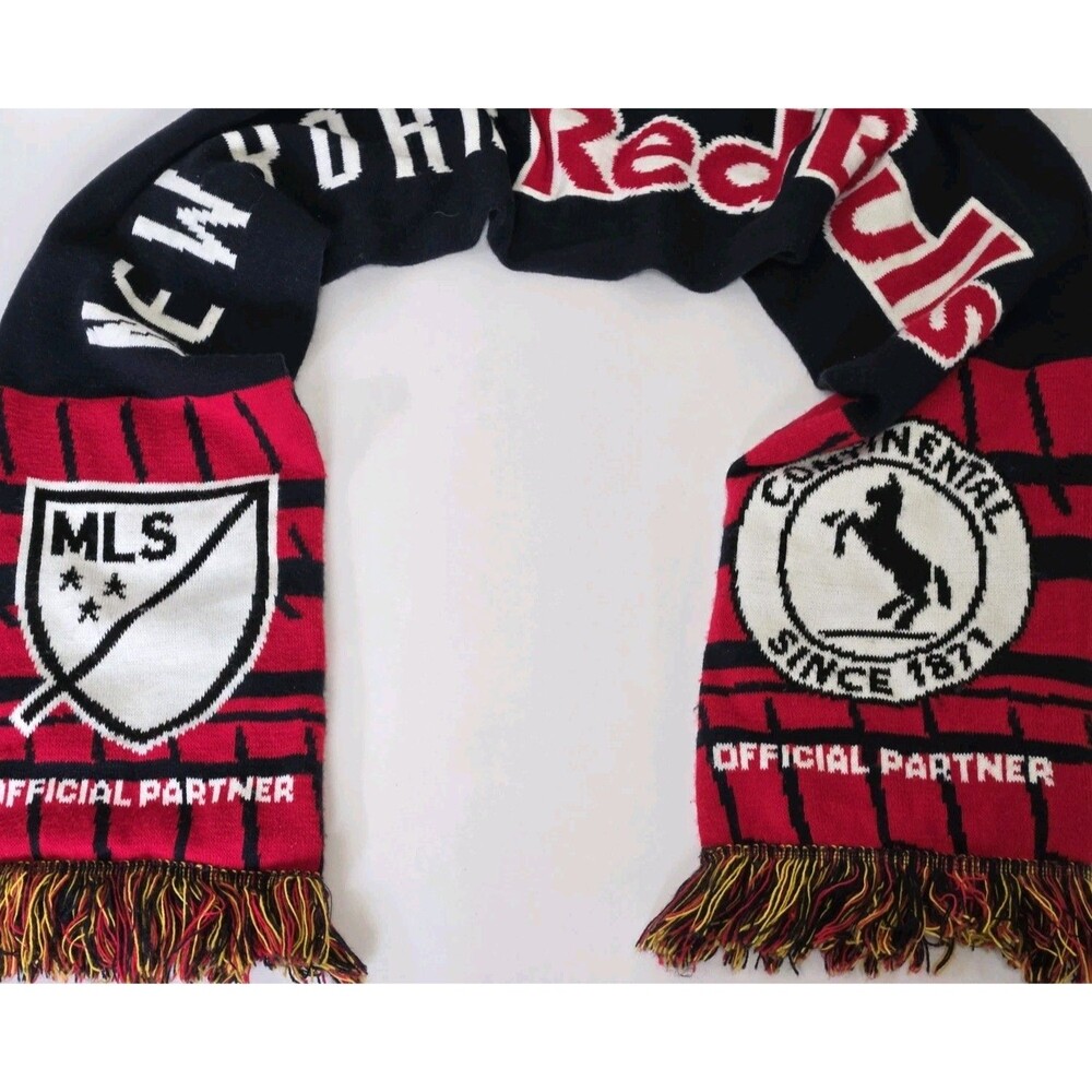New York Red Bull Bulls Scarf MLS Soccer Knit Blue Red
